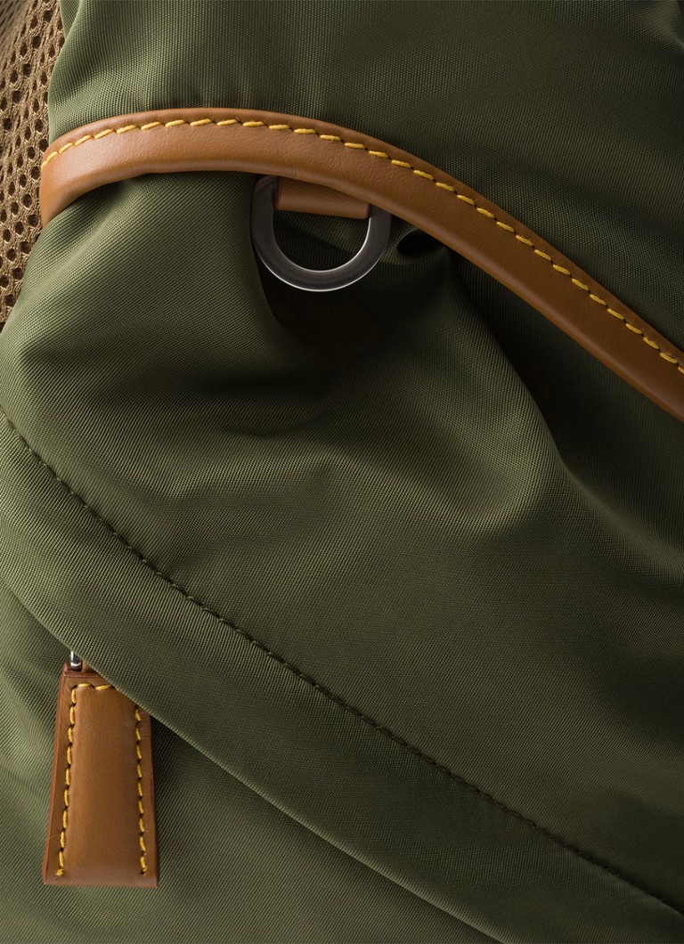 Batoh Prada Re-Nylon s koženými detaily