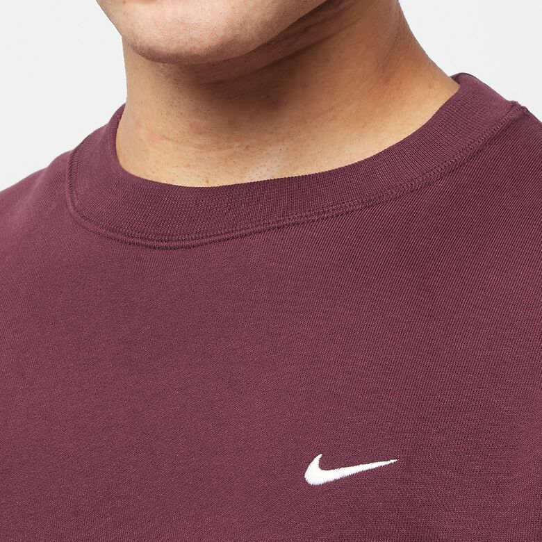 NIKE Solo Swoosh Fleece Crew Neck Shirt night maroon/white