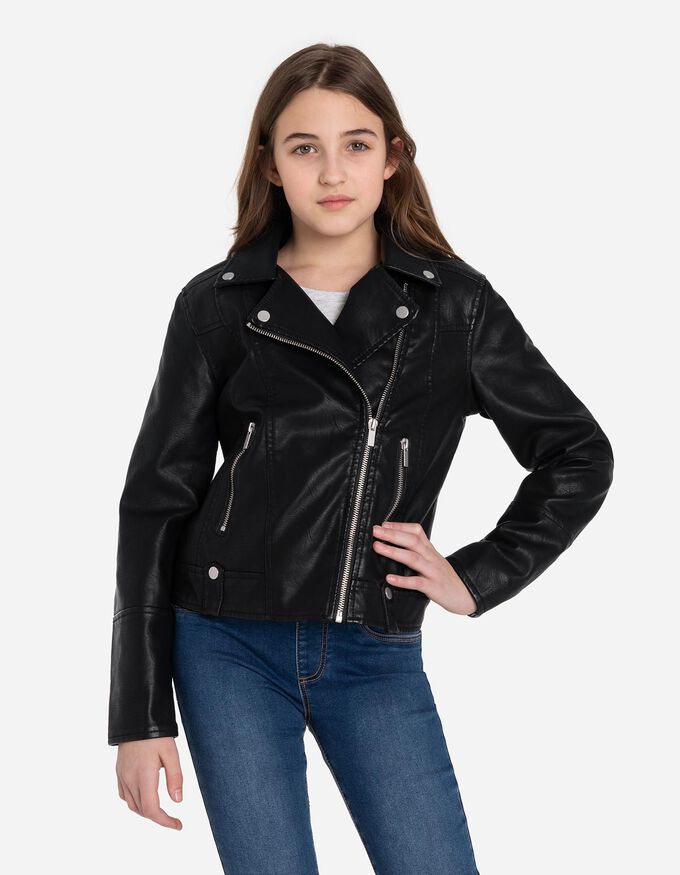 Bikerjacke - Lederoptik
