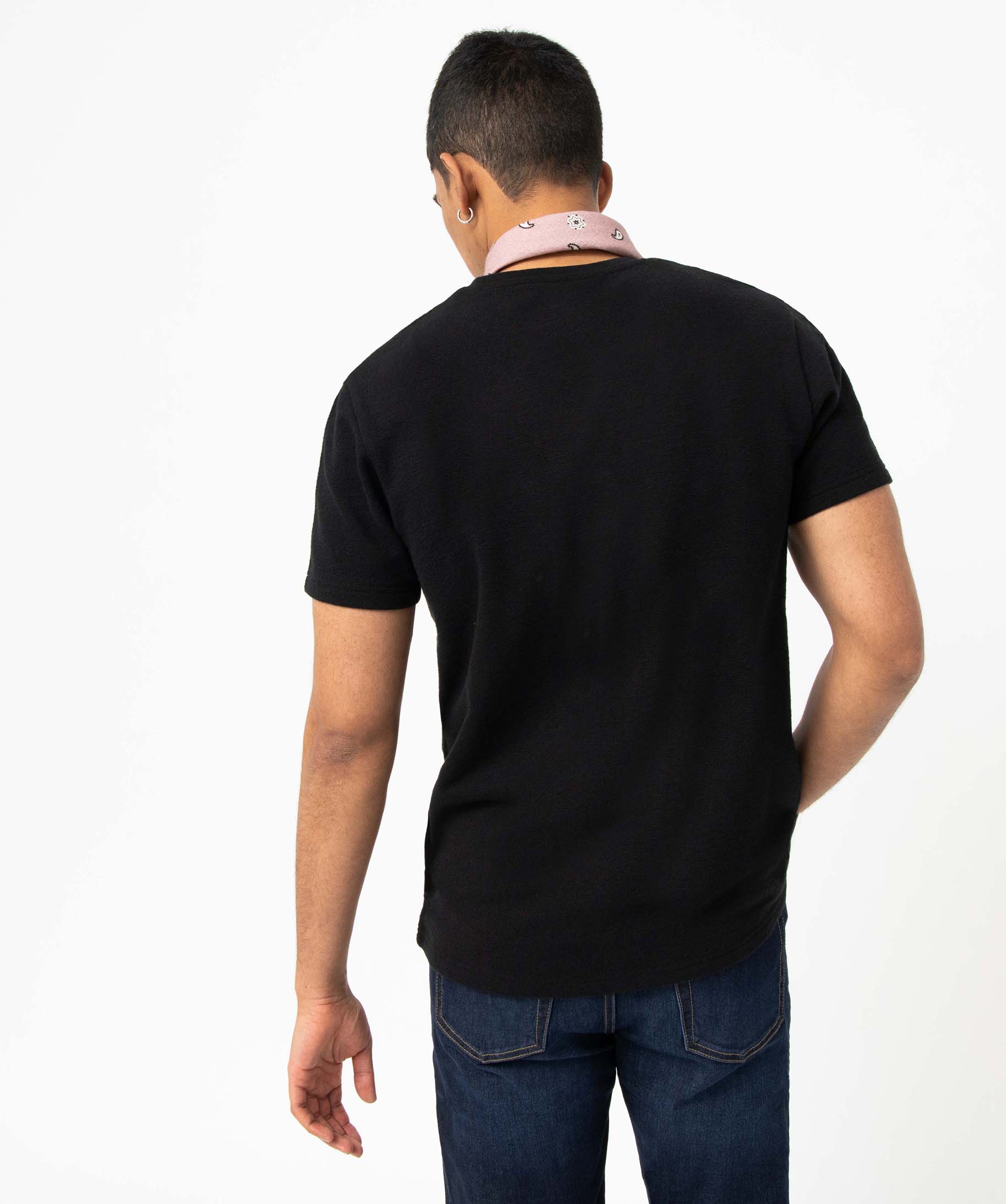 Tee-shirt homme à manches courtes en maille épaisse jaune | GEMO
