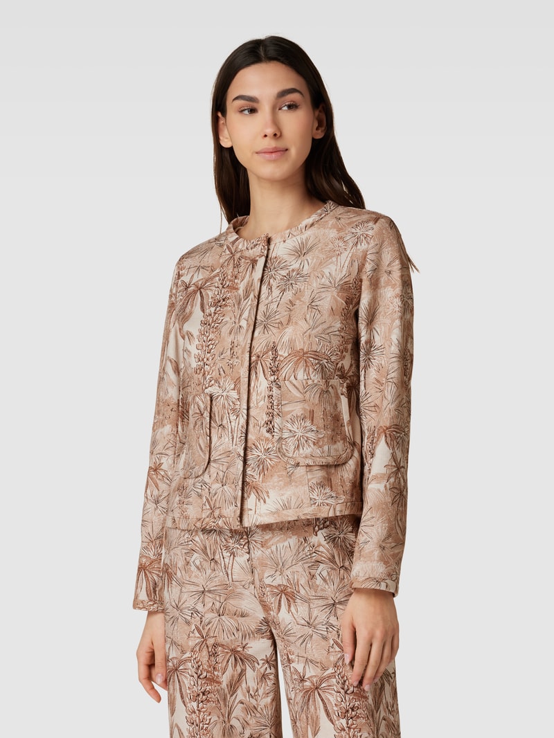 Blazer mit Allover-Muster Modell 'TIBET' in cognac