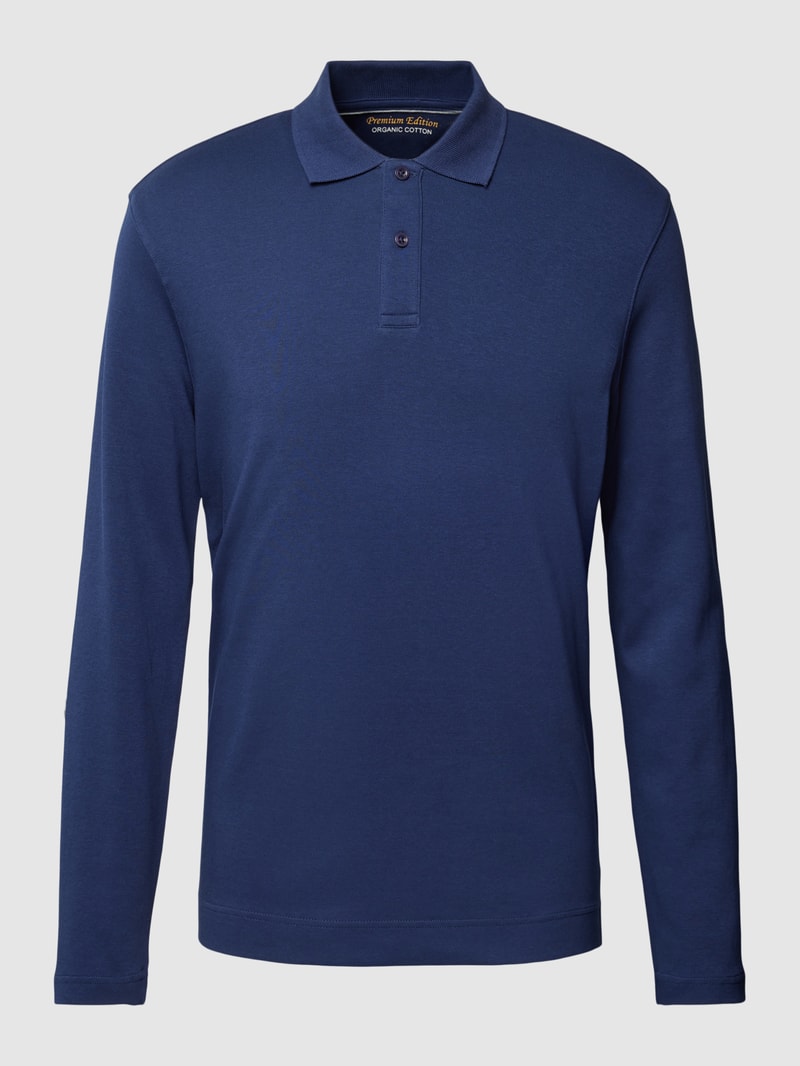 Poloshirt mit langen Ärmeln in dunkelblau