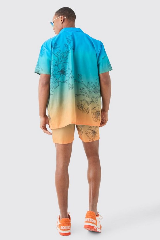 Oversize Hemd & Badehose mit Print
