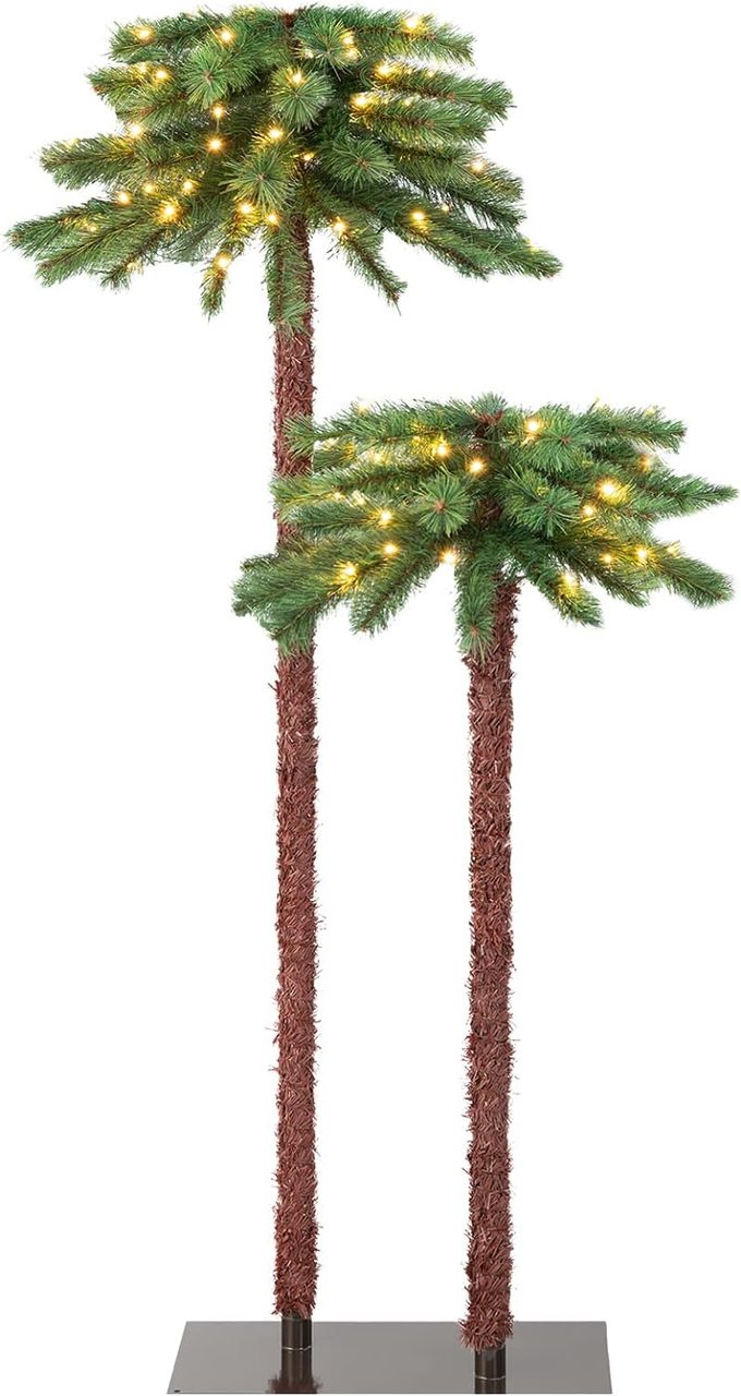 Costway 2er Set Künstliche Palme beleuchtet