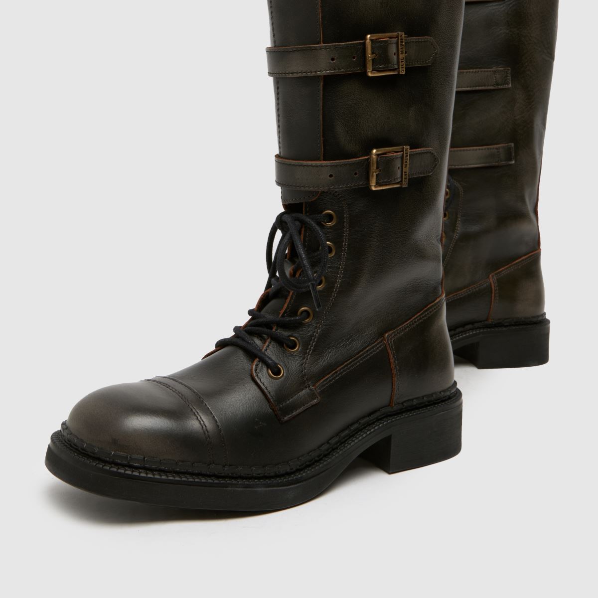 Kozačky Steve Madden Rox v tmavě hnědé barvě