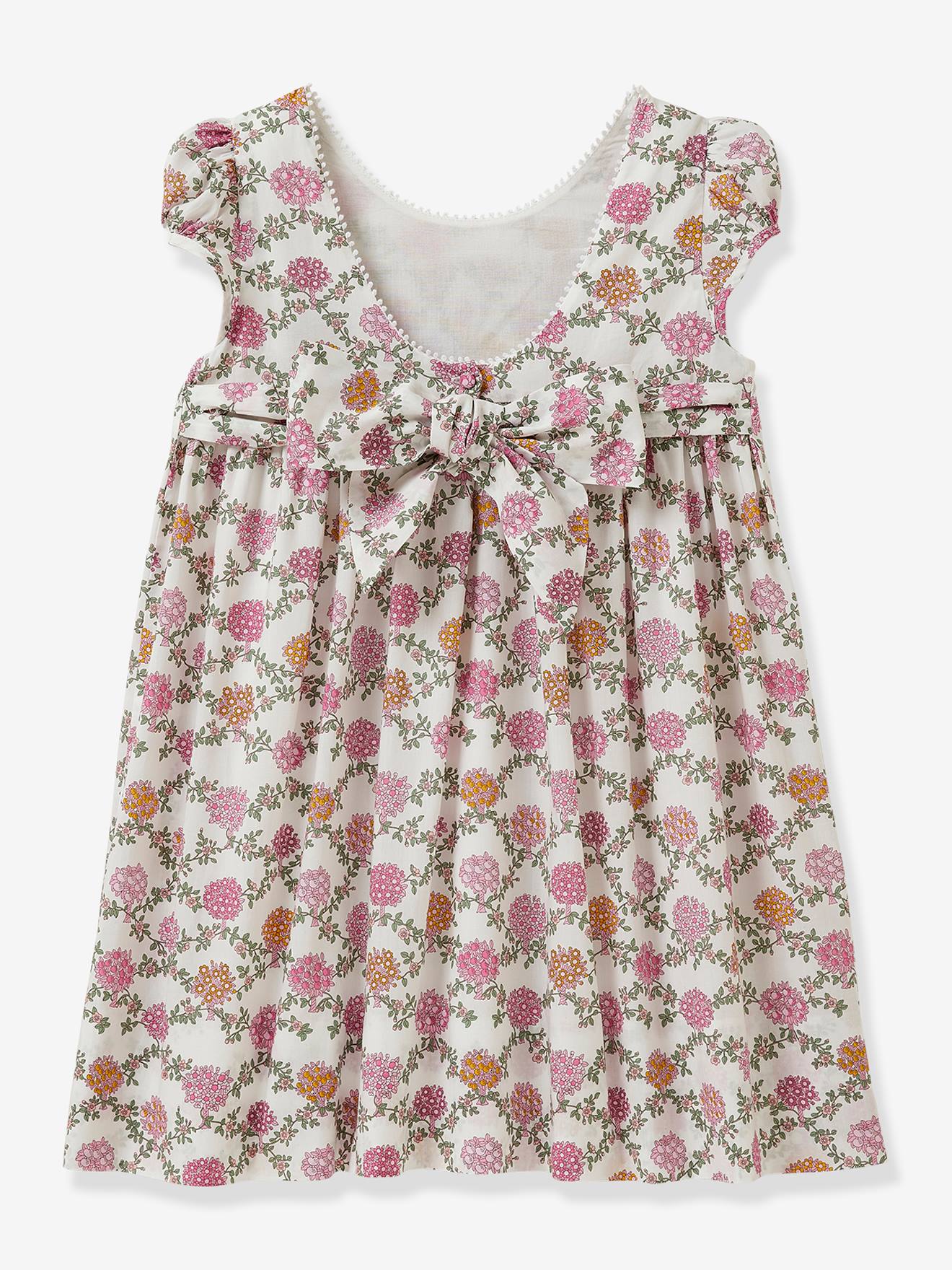 Cyrillus Mädchen Festkleid ANA CYRILLUS mit Liberty-Print - weiß bedruckt