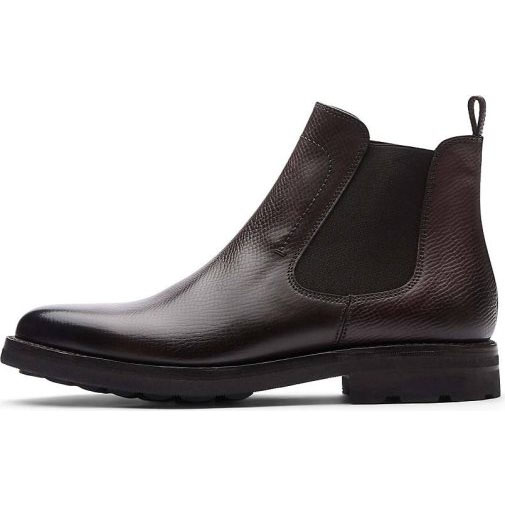 Lottusse Ankle Boot Aus Geprägtem Anilin-Kalbsleder In Mokka/Crust
