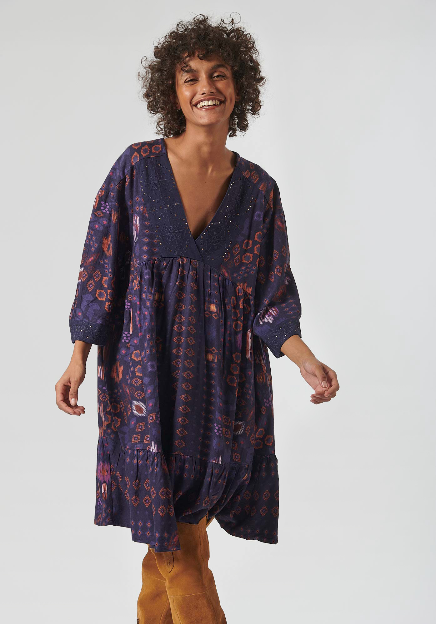 BILOR  Robe imprimé aztèque femme