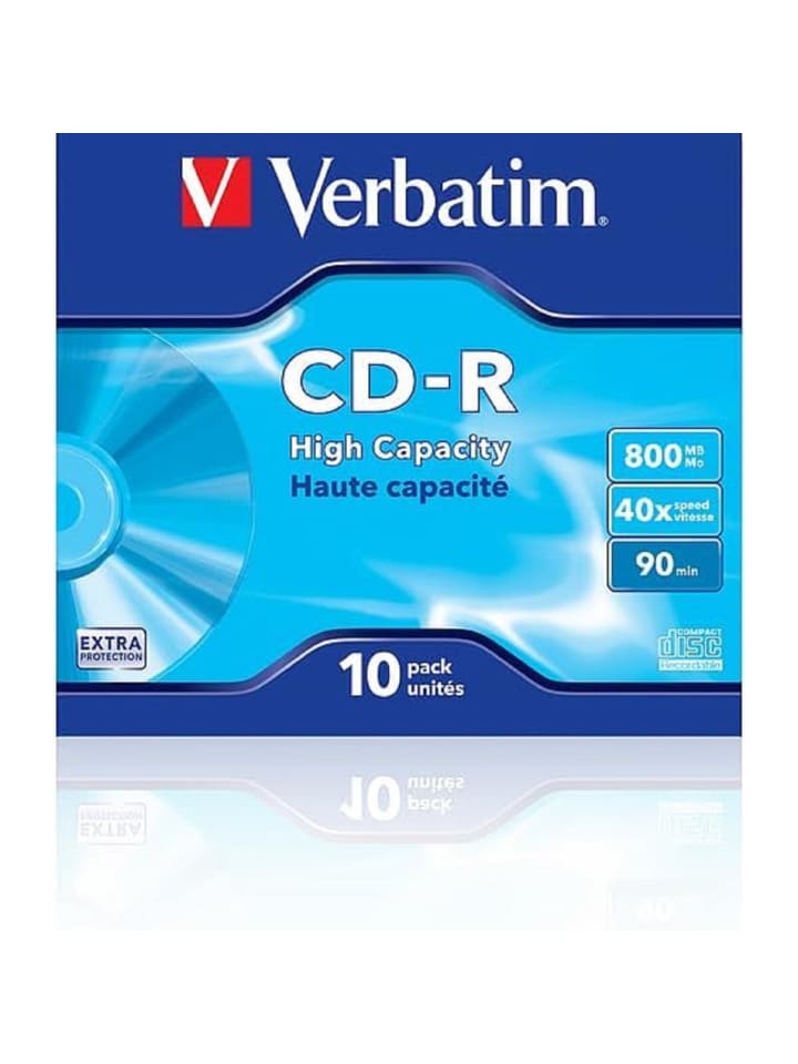 COFI 1453 Verbatim CD Rohling CD-R 90Min/800MB/40x 10er Pack mit Jewelcase in Blau günstig kaufen onesize