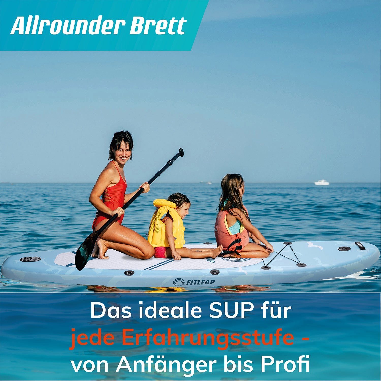 KLAMER SUP-Board Fitleap Premium Stand Up Paddle Board aufblasbar - SUP Board Set mit …