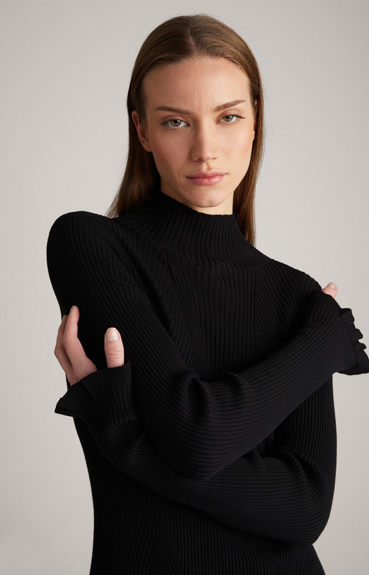 Strick-Kleid in Schwarz