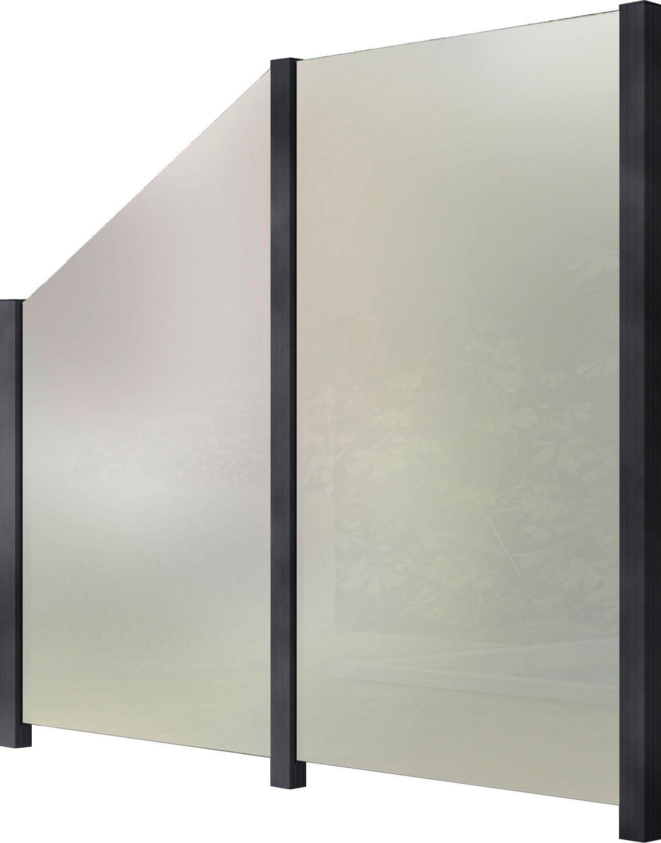 STAKET PRO Zaun, (Set), Glaszaun, Gesamtlänge: 2,29 m, 3 Pfosten