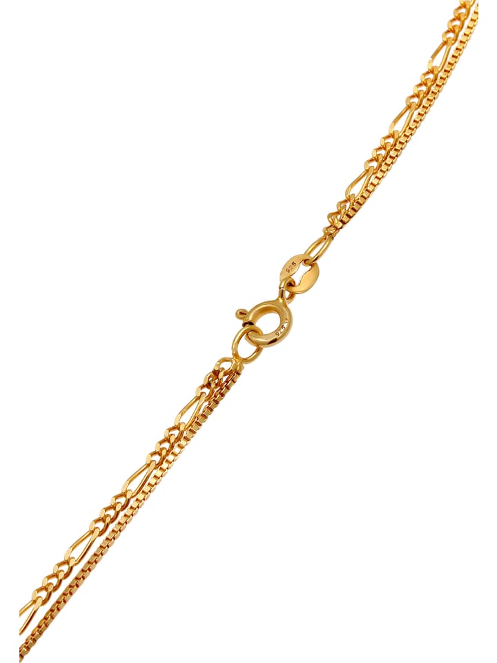Elli Halskette 925 Sterling Silber Plättchen, Figaro in Gold günstig kaufen