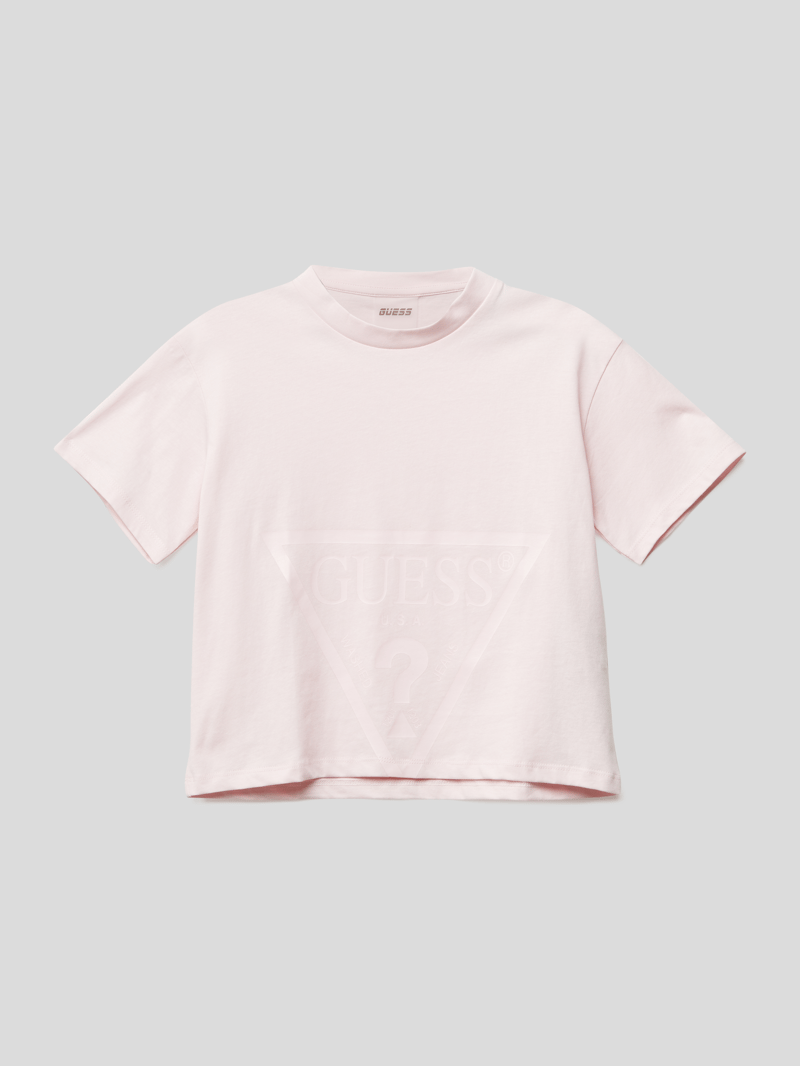 T-Shirt mit Label-Print in hellrosa