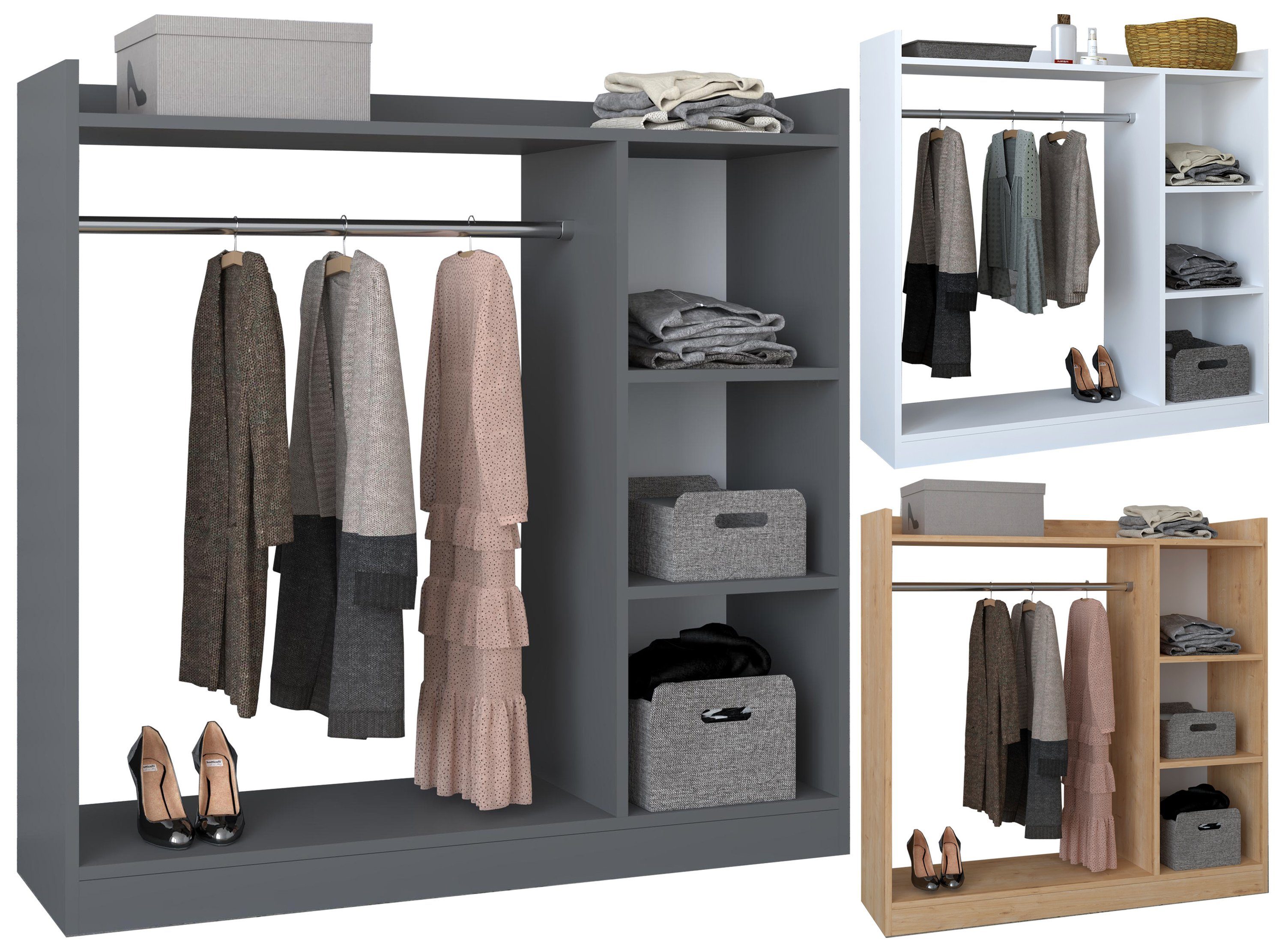 VCM Kleiderschrank Offener begehbarer Kleiderschrank Regal Palosa M (1-St)