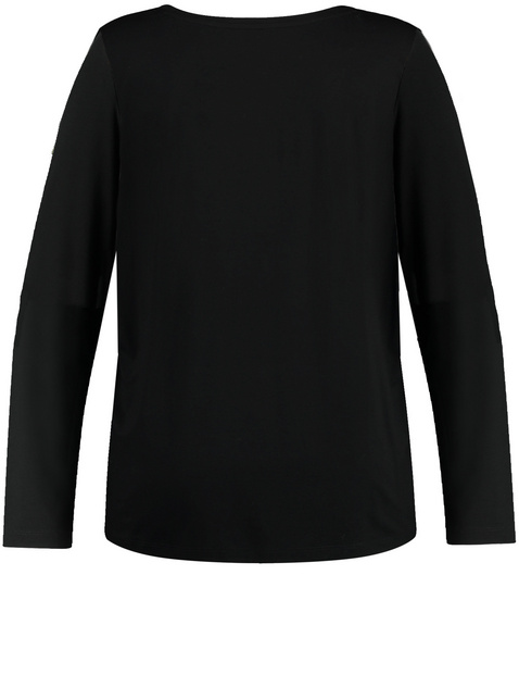 Langarmshirt mit floraler Blusenfront