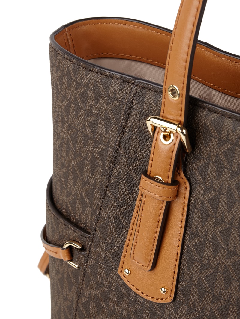 Shopper mit Logo-Muster in mittelbraun