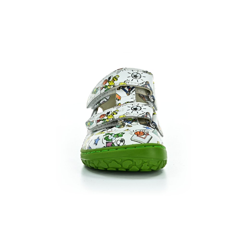 Lurchi Nando Nappa White-Green Barfußsandalen