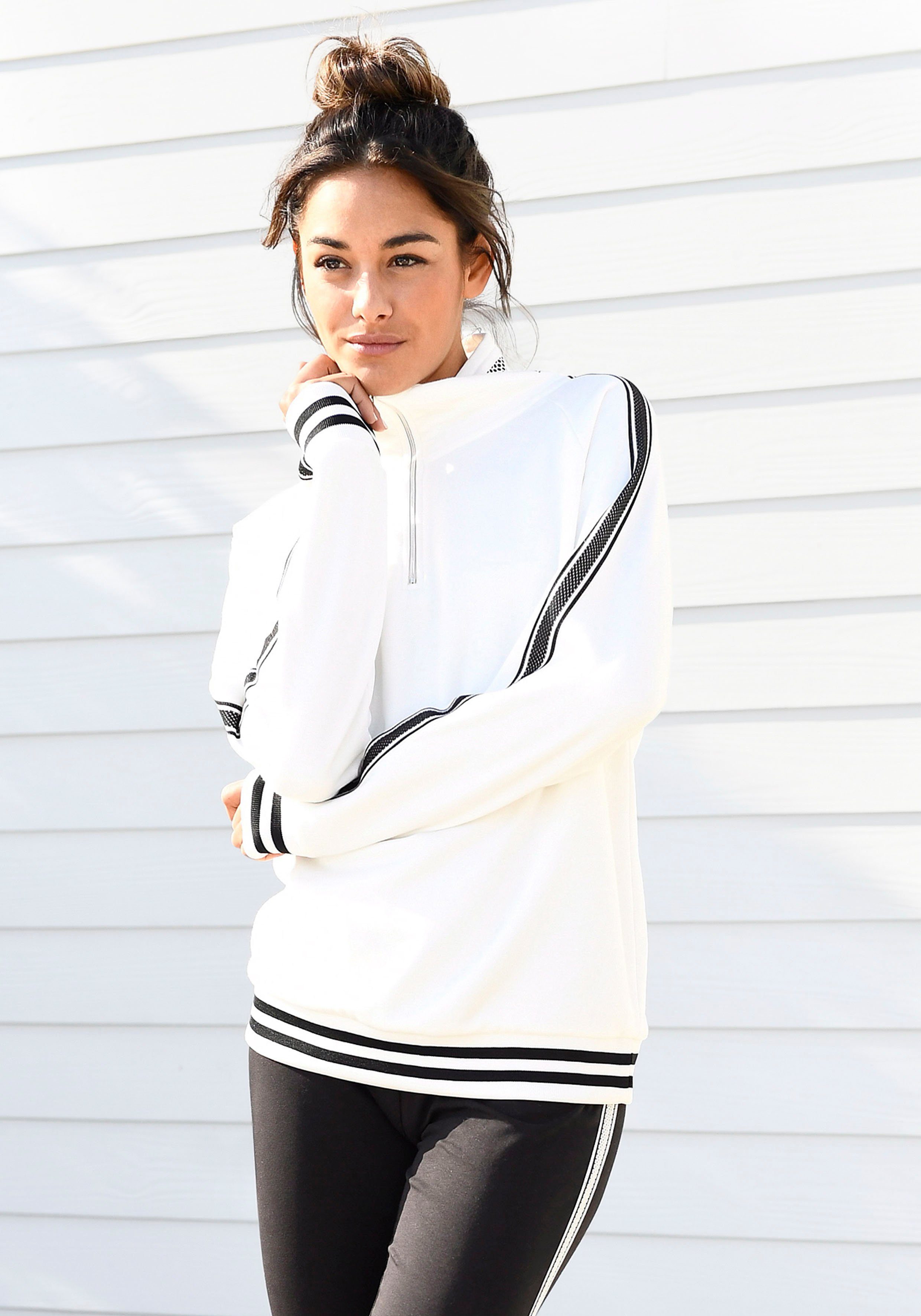 Bench. Sweatshirt in lässiger Troyerform, Loungewear, Loungeanzug