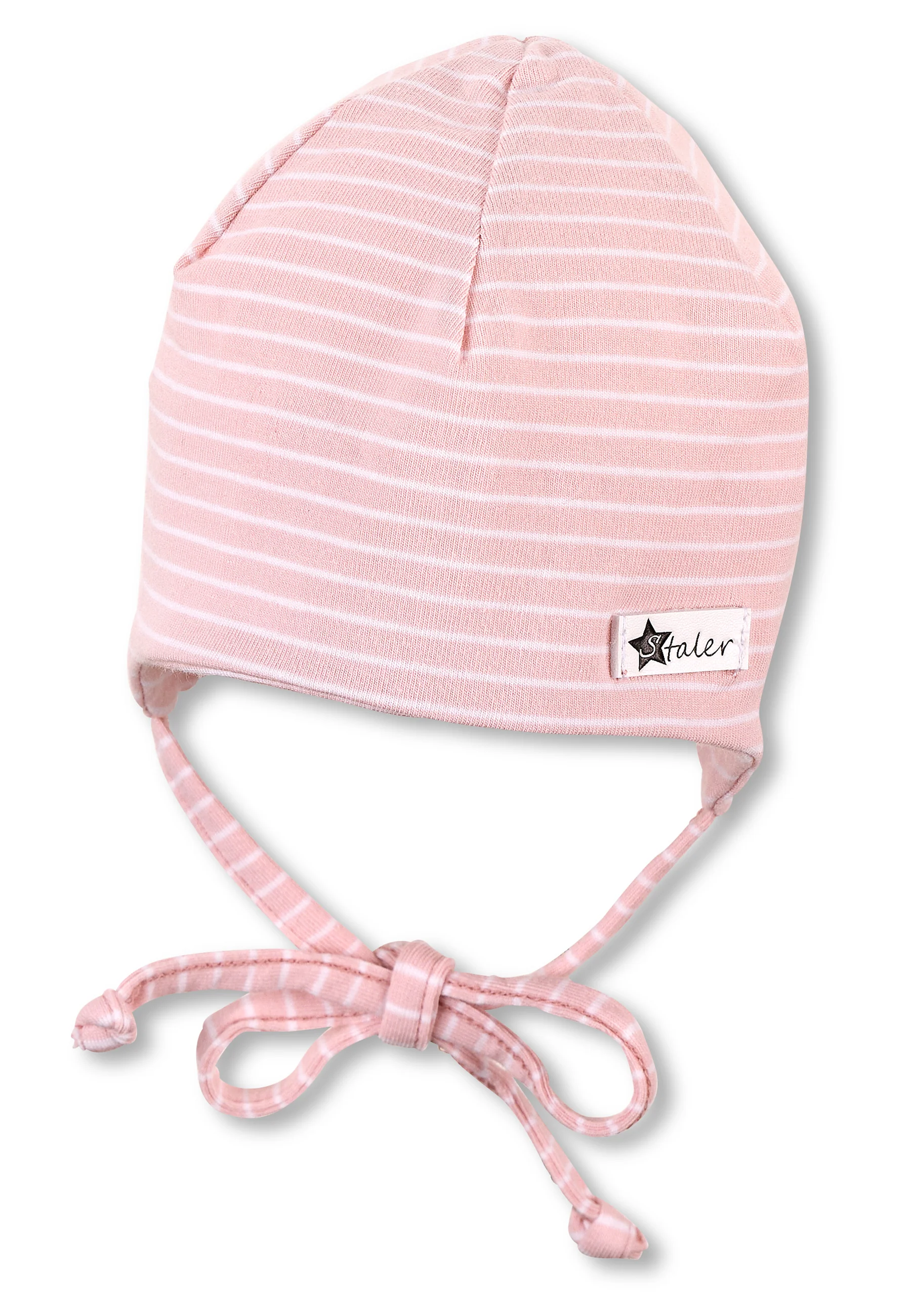 OCS Beanie in Samtblau und Rosa aus Ringeljersey