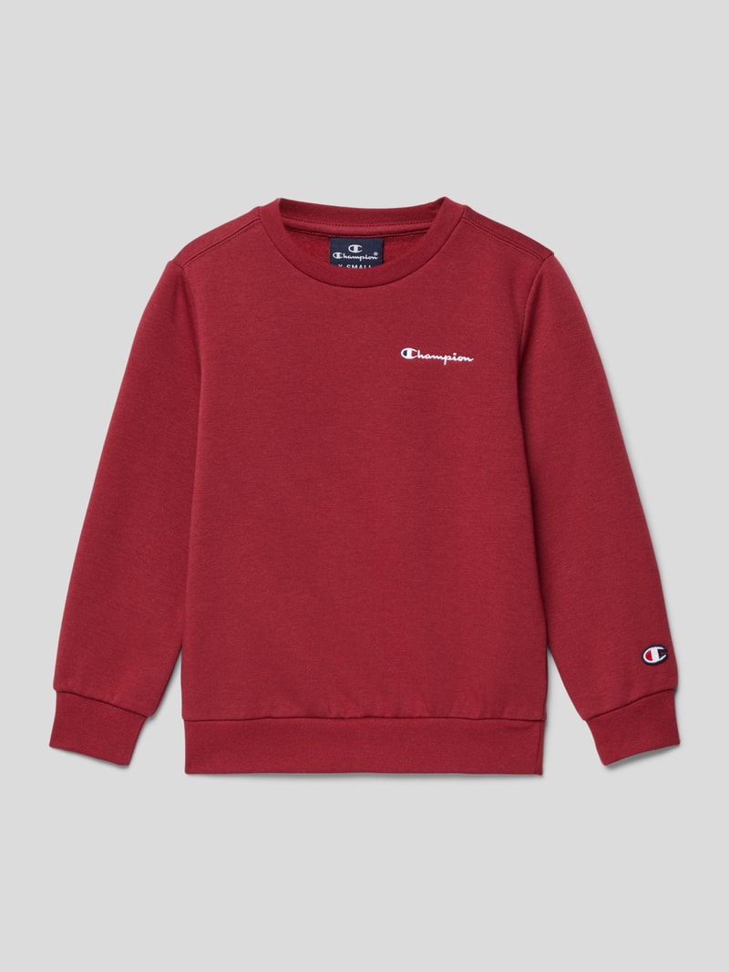 Sweatshirt mit Logo-Stitchings in dunkelrot