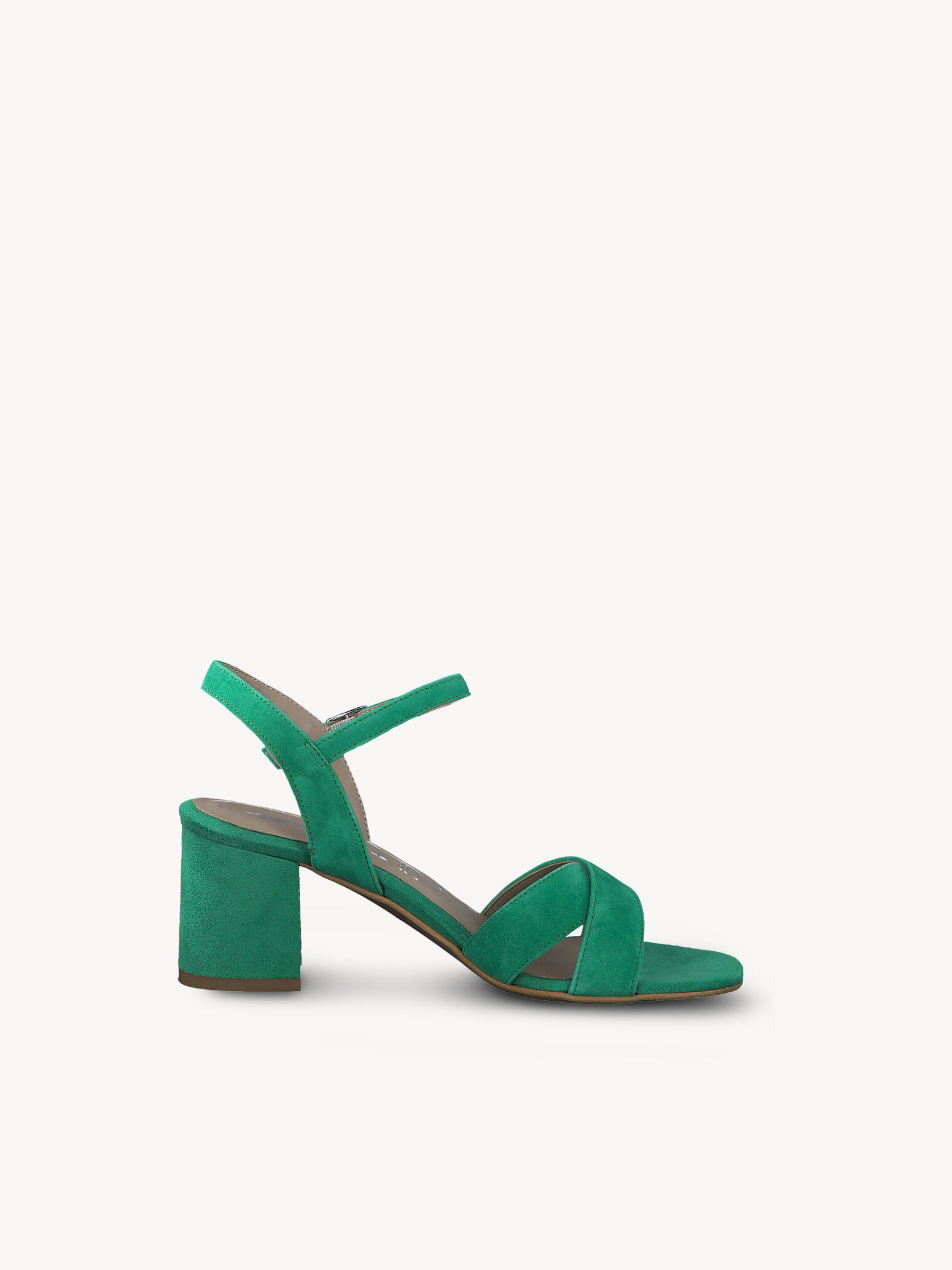 Sandale à talon en cuir - vert