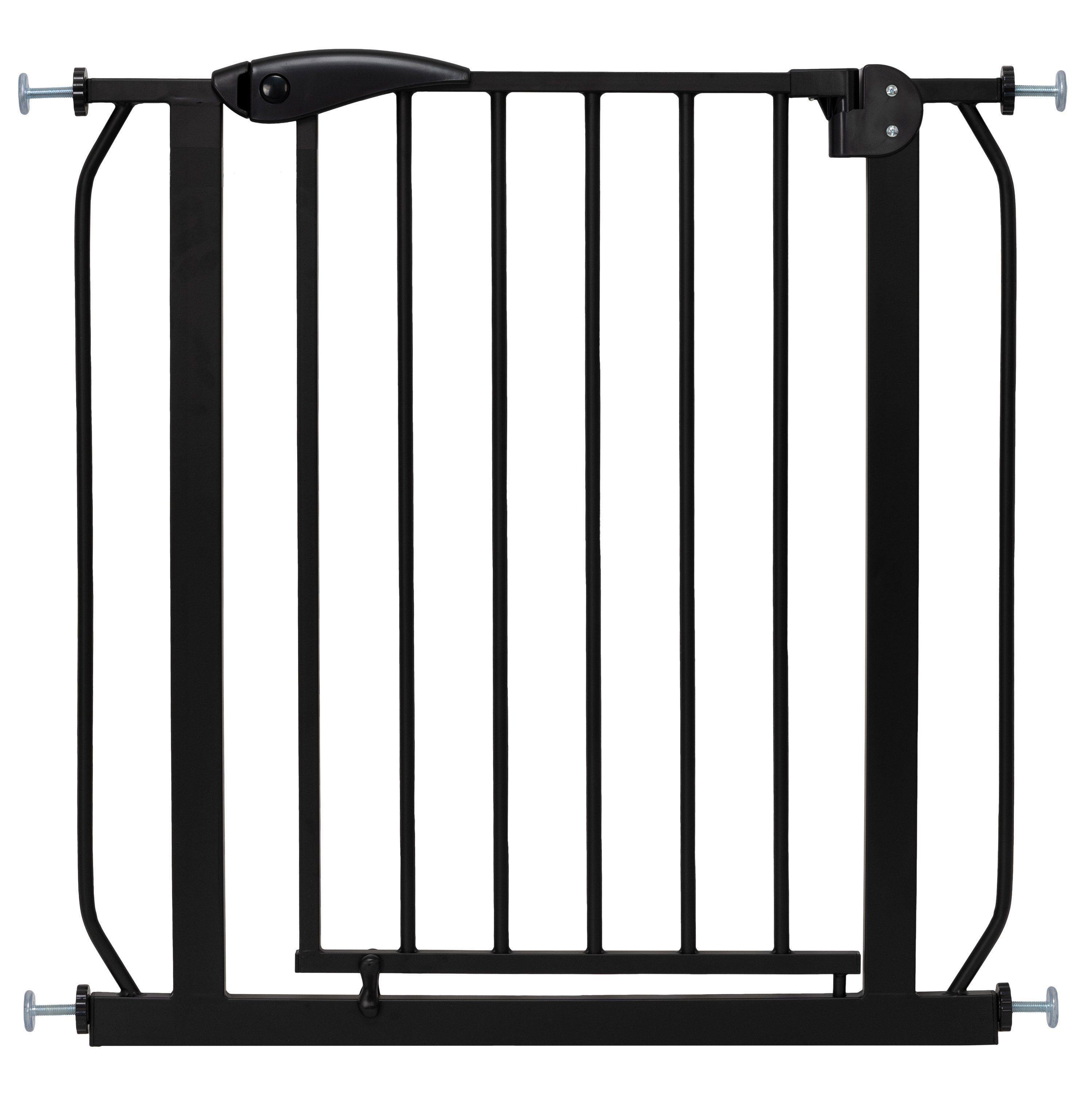 ib style Türschutzgitter Treppengitter Berrin schwarz inkl. Y-Spindel 115-125 cm schwarz, Treppenschutzgitter - Sicherheitsgitter - kein Bohren - 90° Stopp