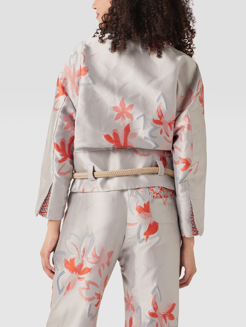 Blazer mit floralem Muster in graphit