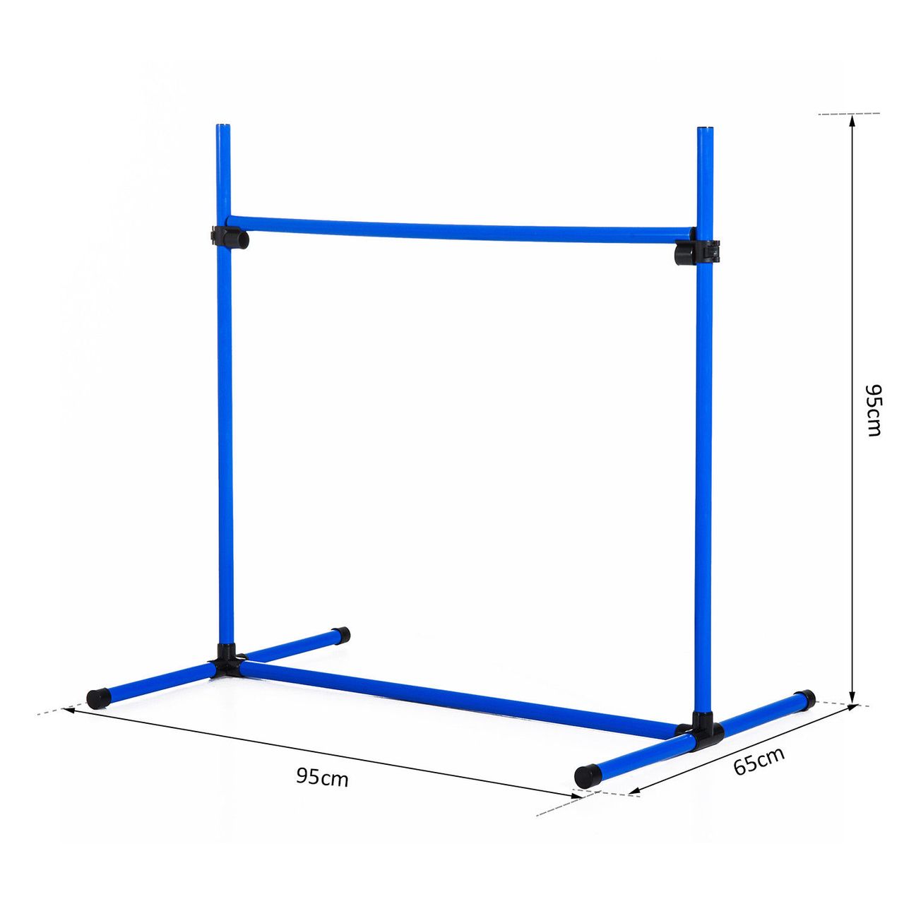 PawHut Agility Hürdenset Slalom Stangen Hunde Training Set 4 x Hürden Blau