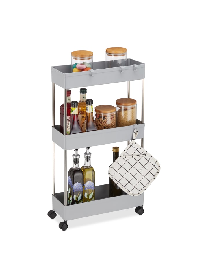 relaxdays Nischenwagen in Grau - (B)15,5 x (H)70 x (T)40,5 cm günstig kaufen onesize