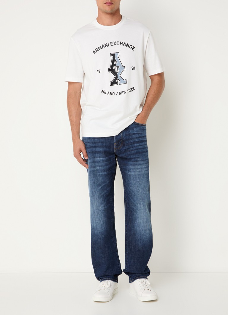 Blugi Armani Exchange, croială lejeră, decolorare închisă