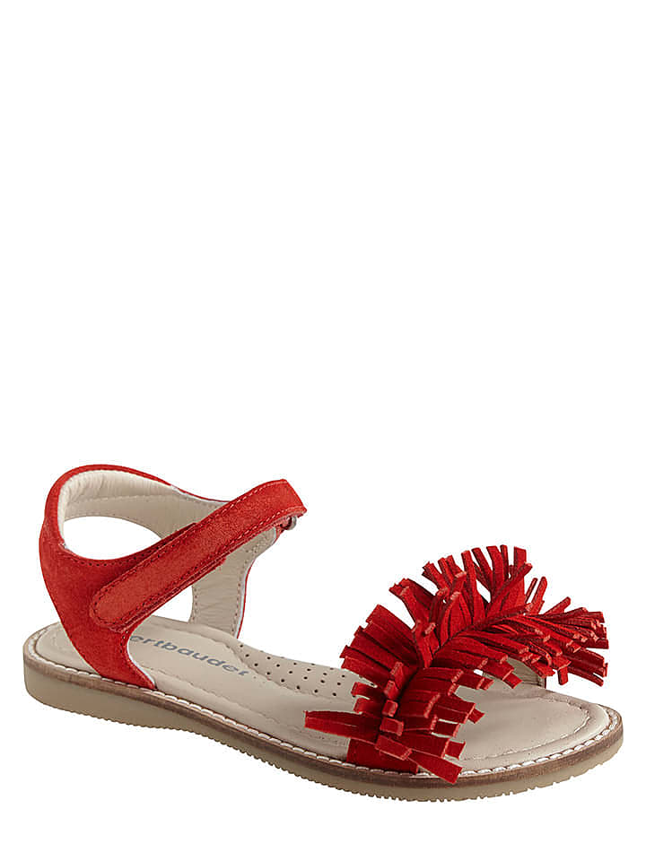 vertbaudet Leder-Sandalen in Rot günstig kaufen 28