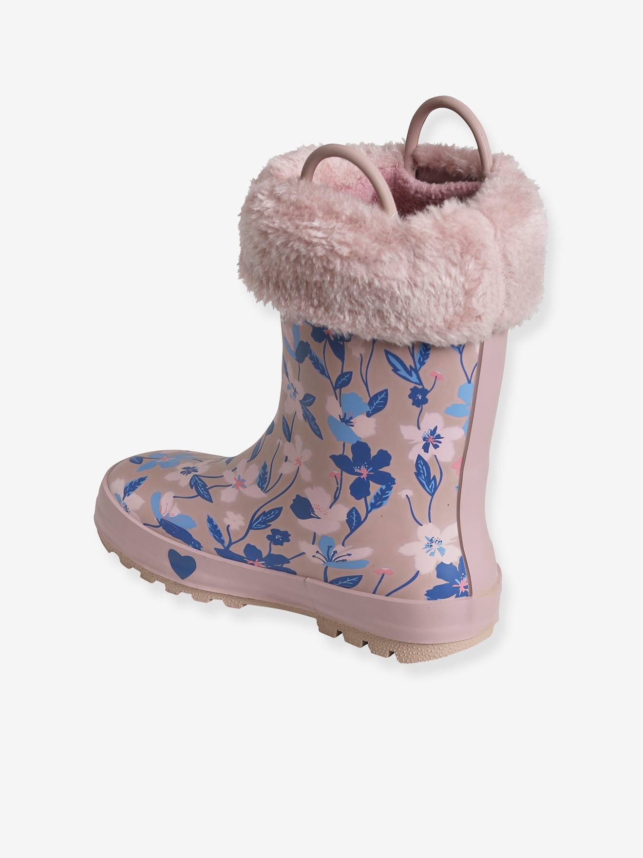 Bottes de pluie imprimées fille collection maternelle rose fleuris