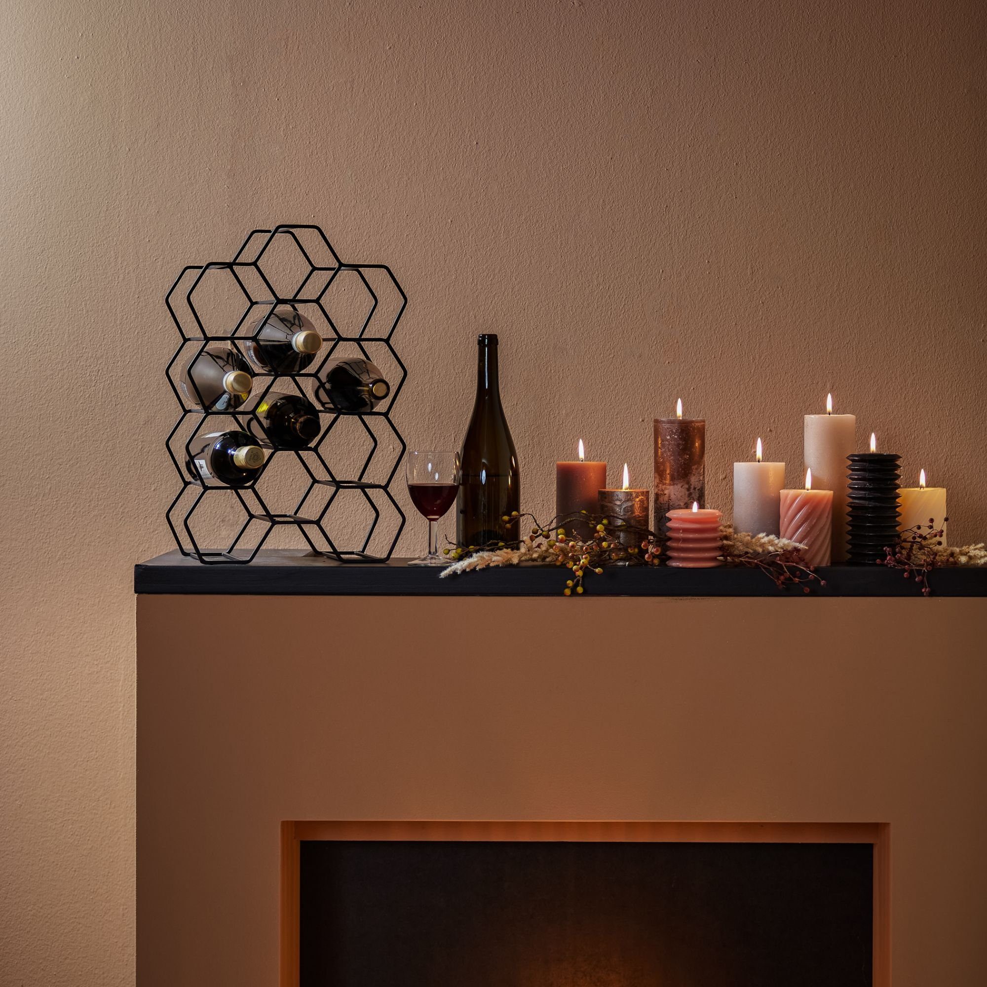 Light & Living Weinregal Weinregal Salbris - Schwarz - 12 Flaschen