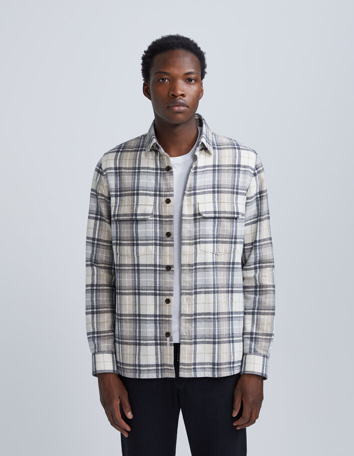 Chemise REGULAR vison à motif carreaux Homme