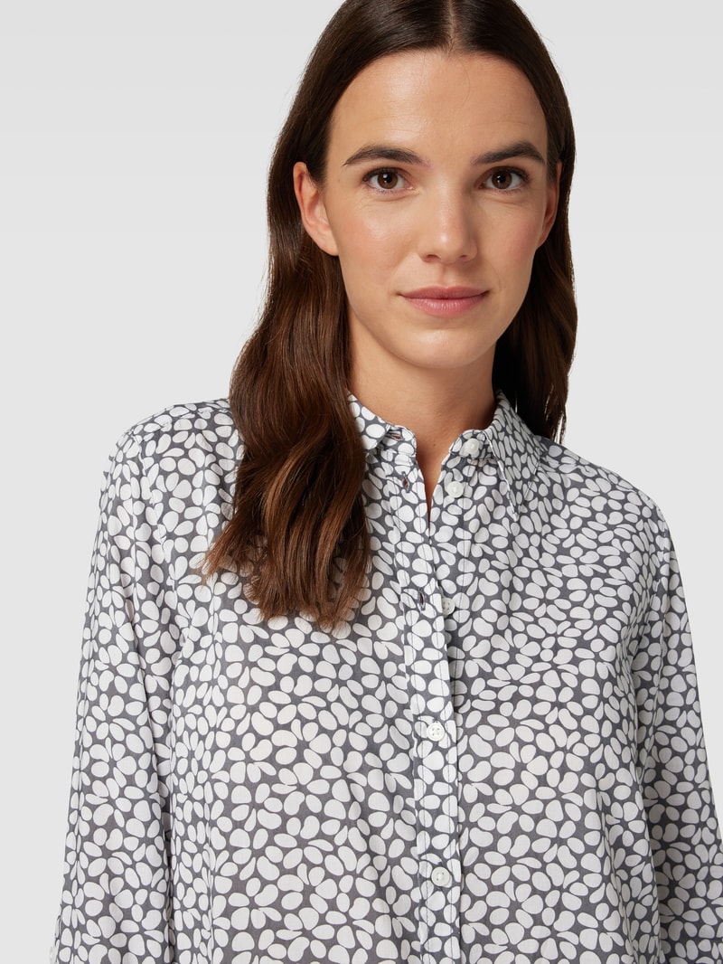 Bluse mit Allover-Muster in hellgrau