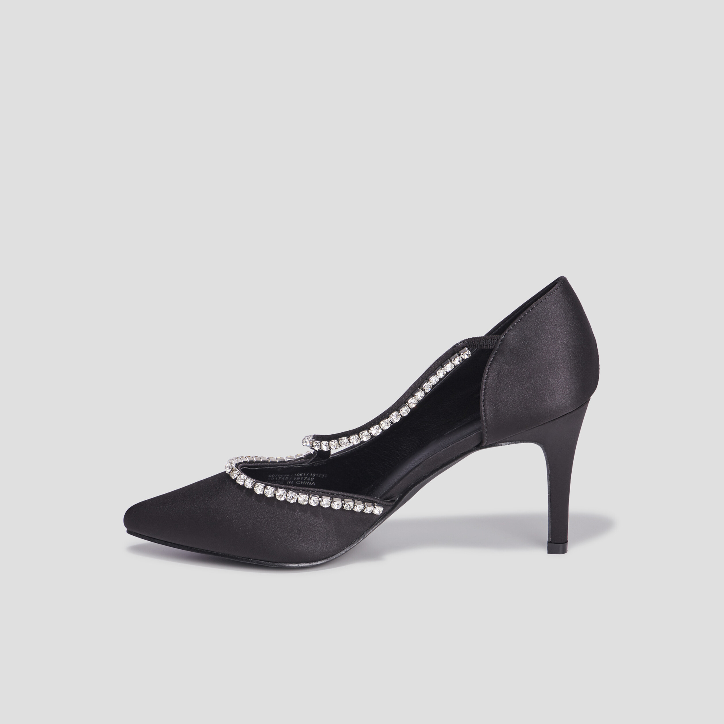 Escarpins brides à strass pied large noir femme | La Halle