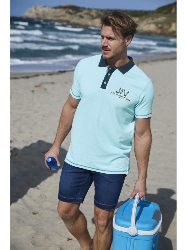Jan Vanderstorm Poloshirt ALBERICH in türkis melange günstig kaufen