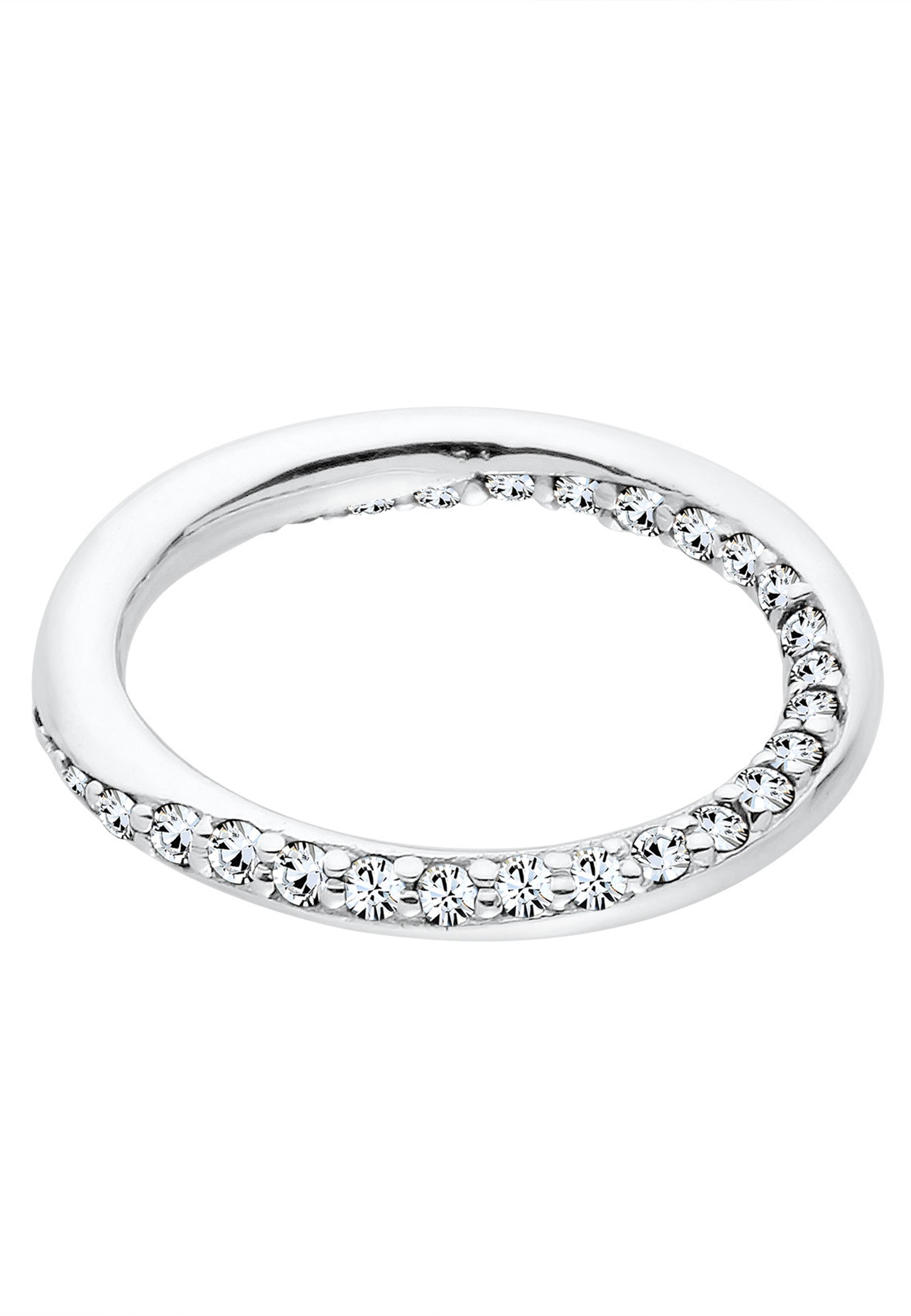Anello da donna Elli con design intrecciato e cristalli in argento sterling 925.