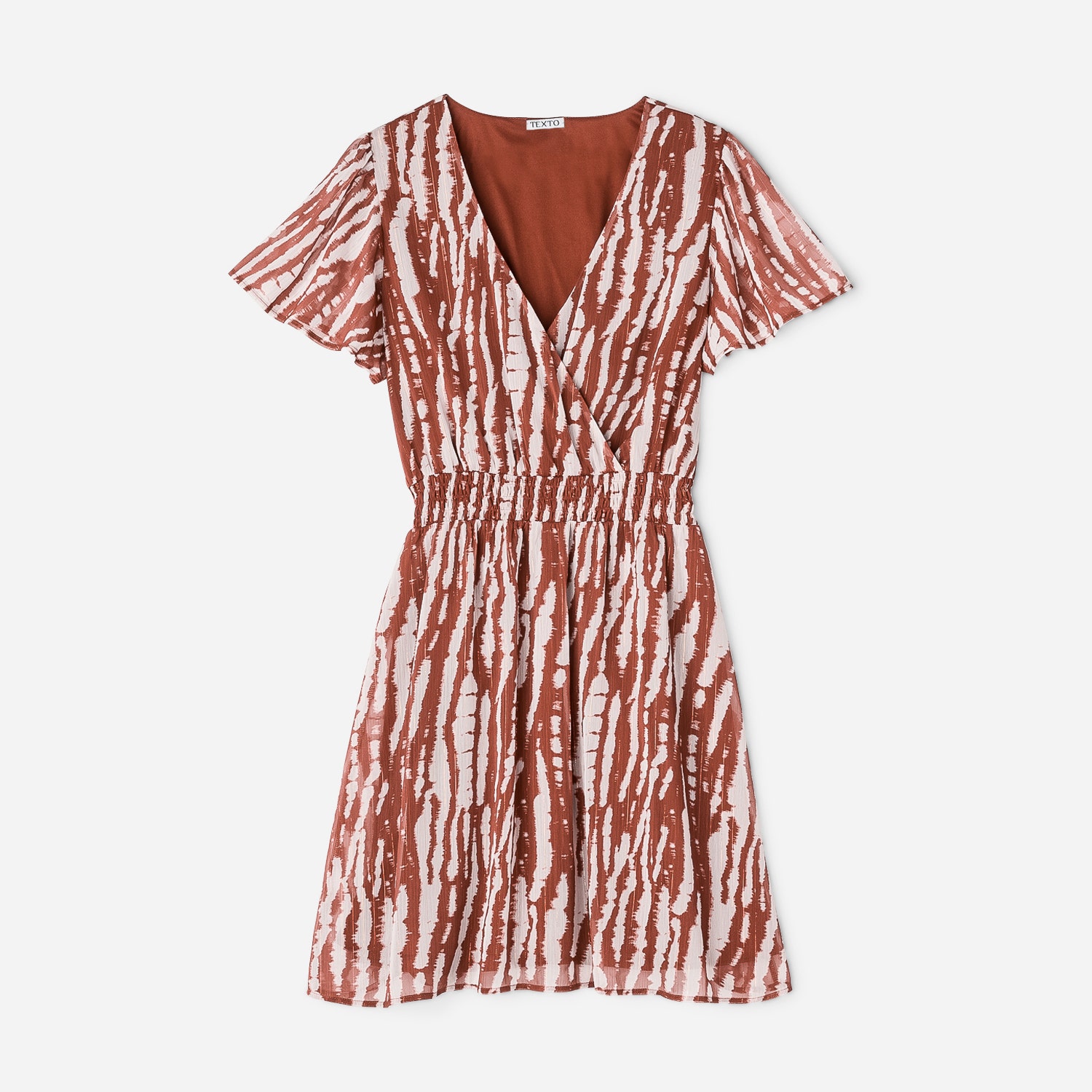 Robe TEXTO camel imprimé ethnique