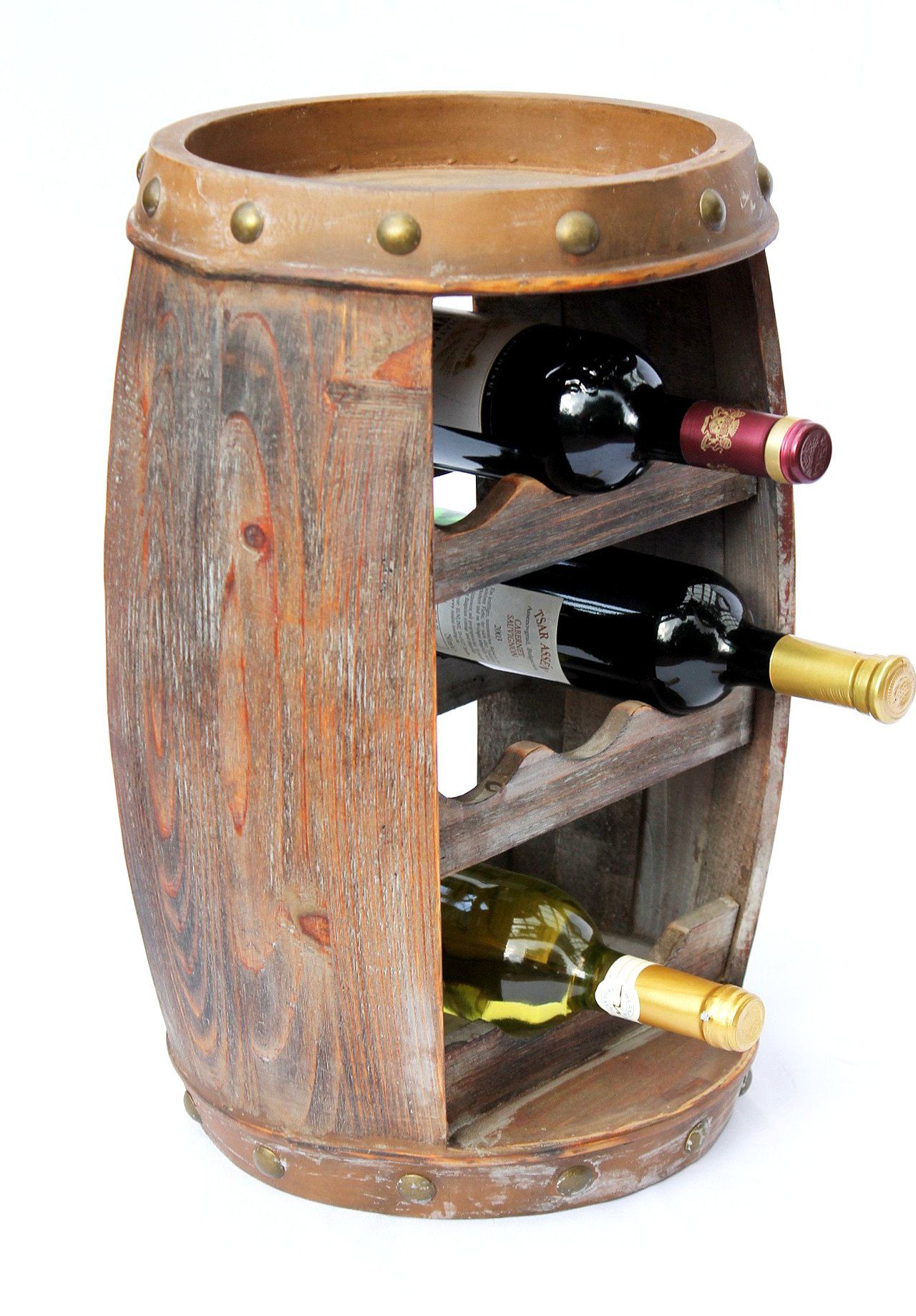 DanDiBo Weinregal Weinregal Holz Klein Weinfass Flaschenständer Flaschenregal 1555 50 cm Regal Fass Holzfass