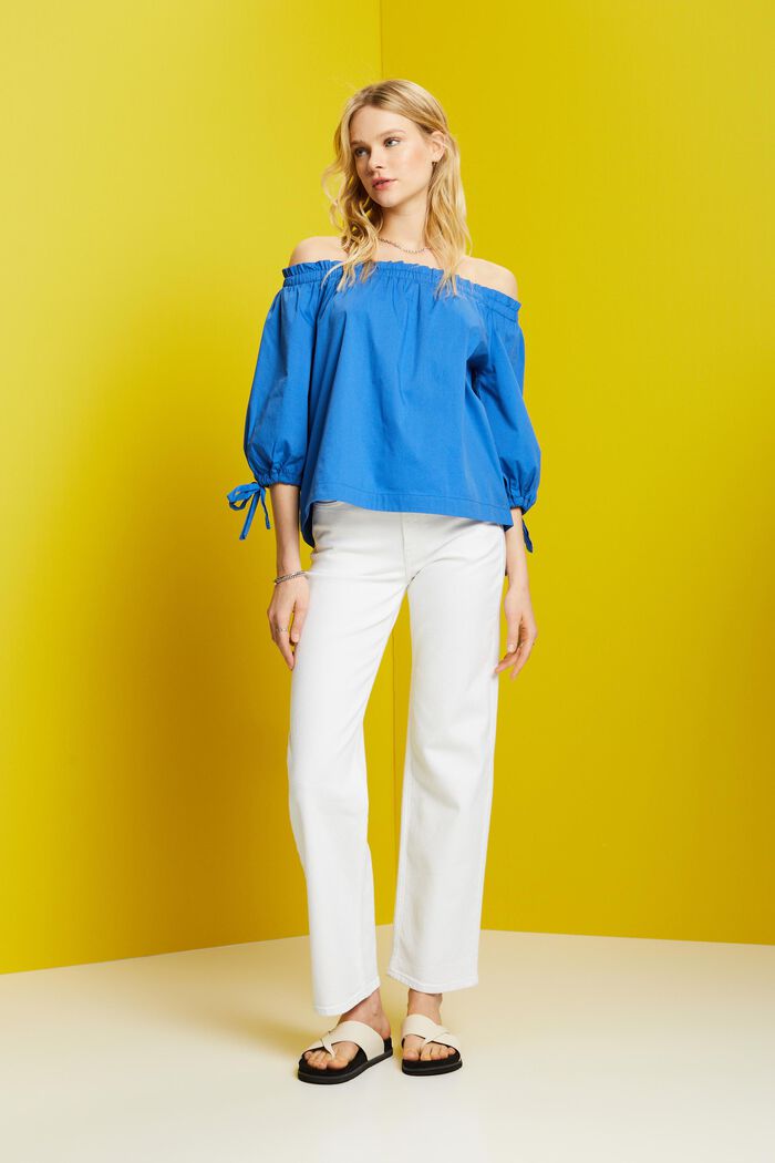 Off-Shoulder-Bluse aus Popeline