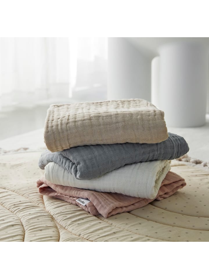 Elodie Details Crinkled Blanket - Pure Khaki in Beige 120 x 120cm günstig kaufen onesize