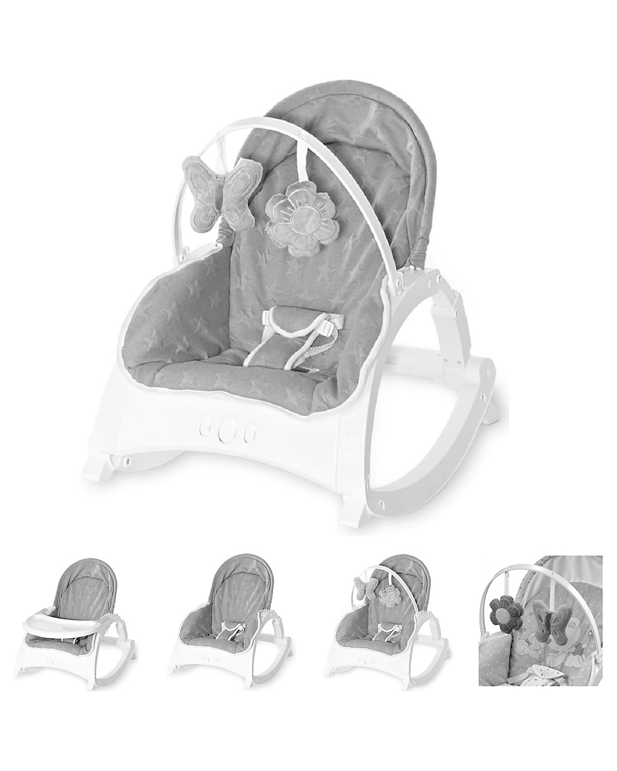 Babywippe ALEX 3 in 1 Tisch Vibrationsfunktion, 4 Melodien Babywippen
