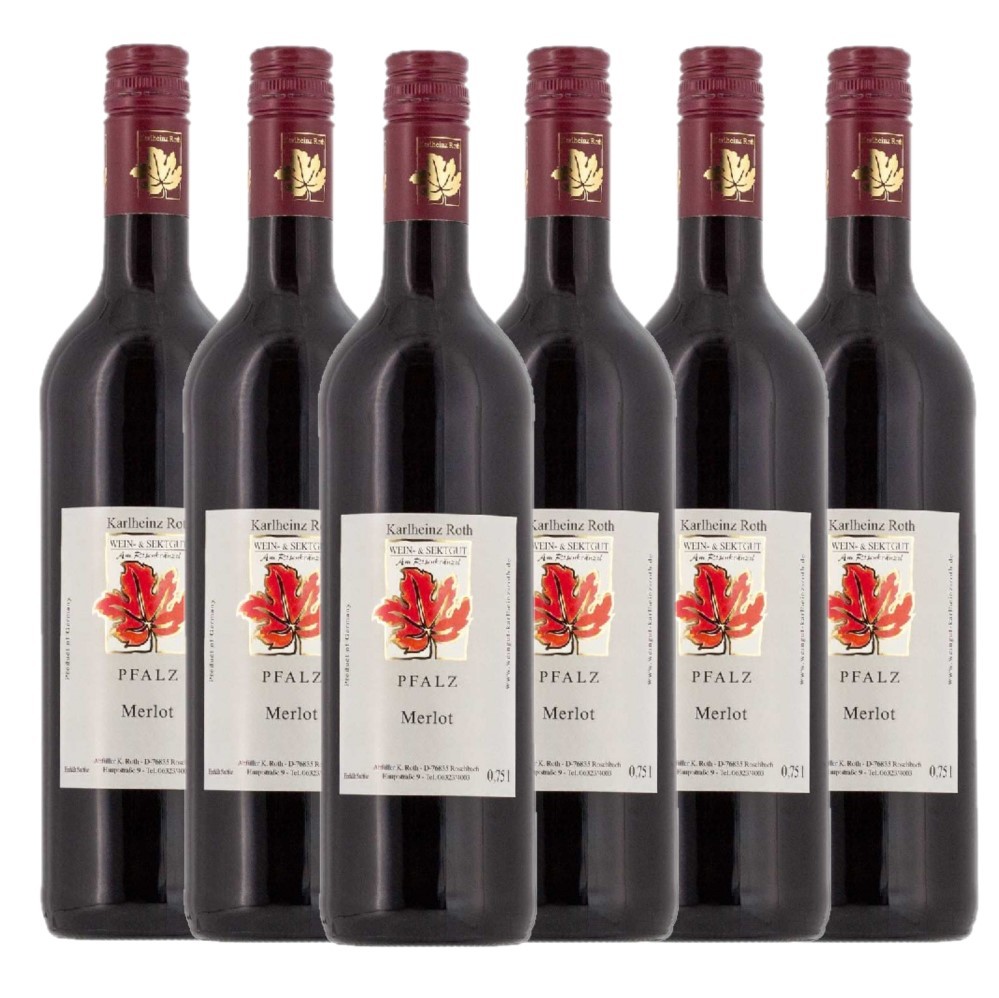 Wein- & Sektgut Karlheinz Roth Weingut Karlheinz Roth Merlot QbA trocken 2023 - 6er Karton