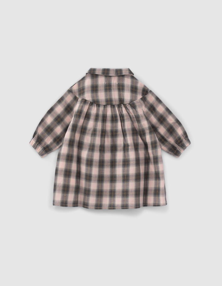 Robe grise à motif carreaux bébé fille