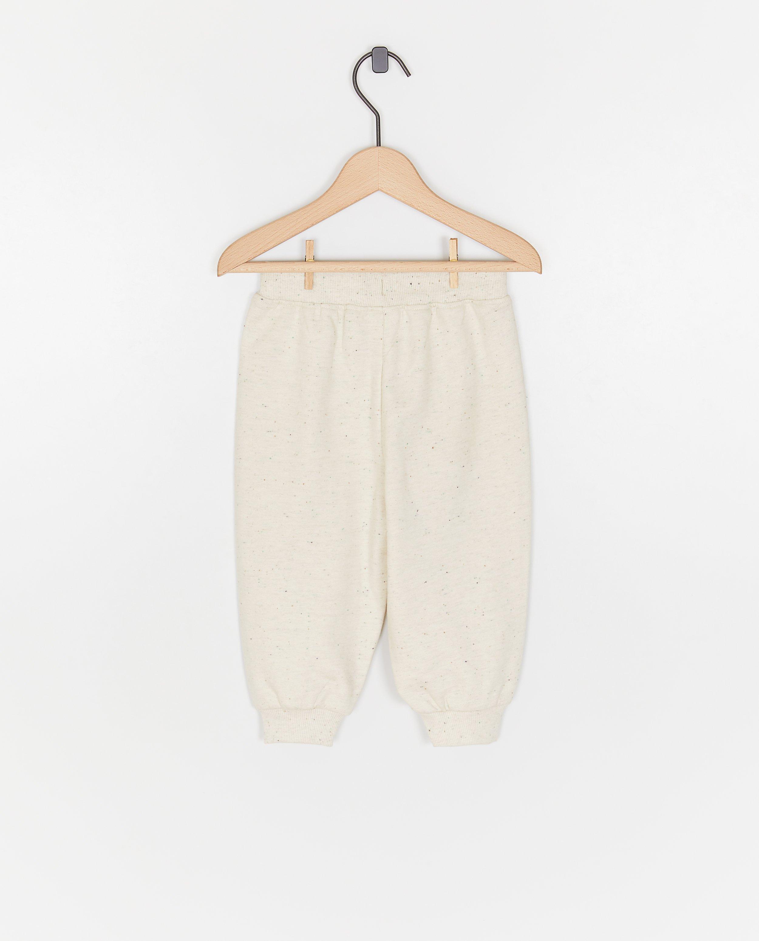 Pantaloni de trening albi cu buline Cuddles and Smiles
