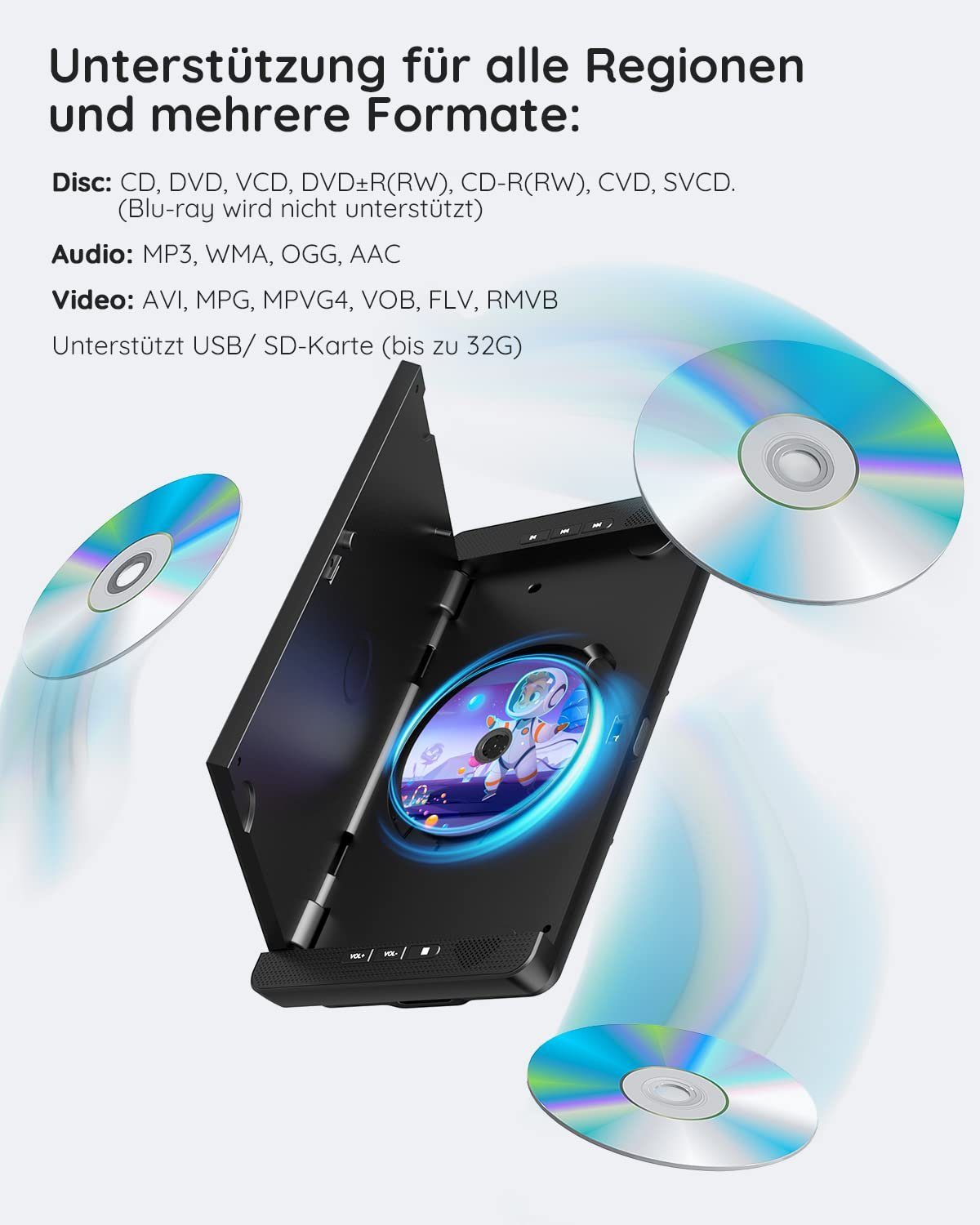 Boifun DVD Player Auto 2 Bildschirme 10,5
