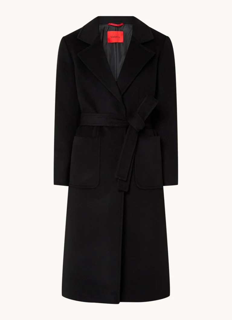 Max & Co Runaway wool coat with tie belt and patch pockets
