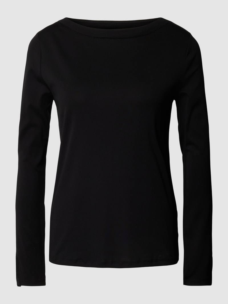 Longsleeve mit Rundhalsausschnitt in unifarbenem Design in schwarz